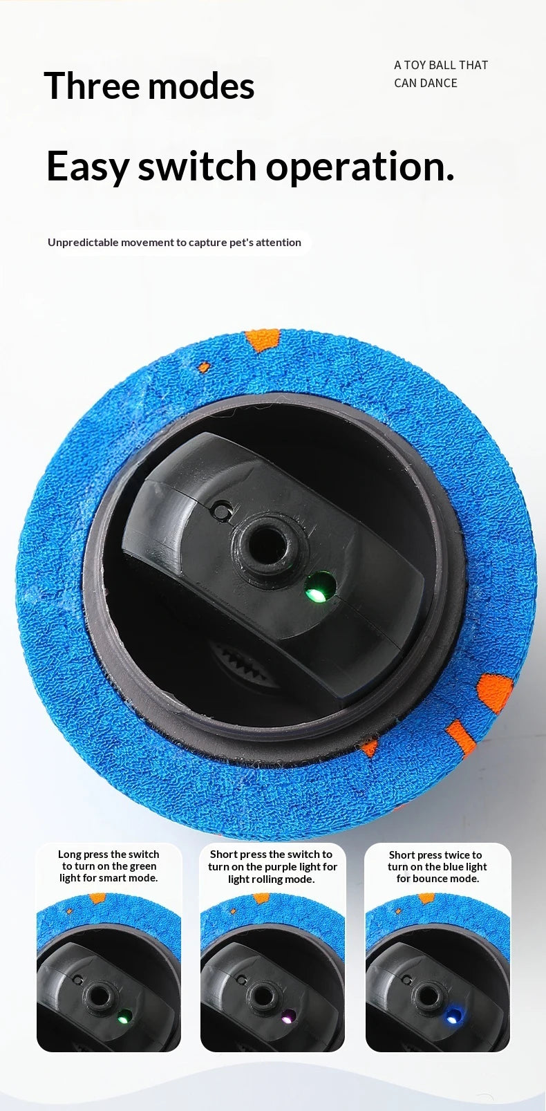 Interactive Dog Toy Automatic Moving Rechargeable Chew Ball