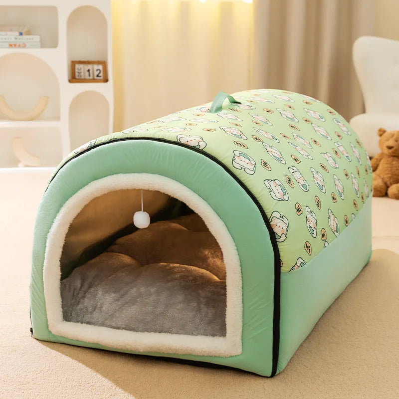 Large Dog House – Warm Washable Covered Bed for Dogs
