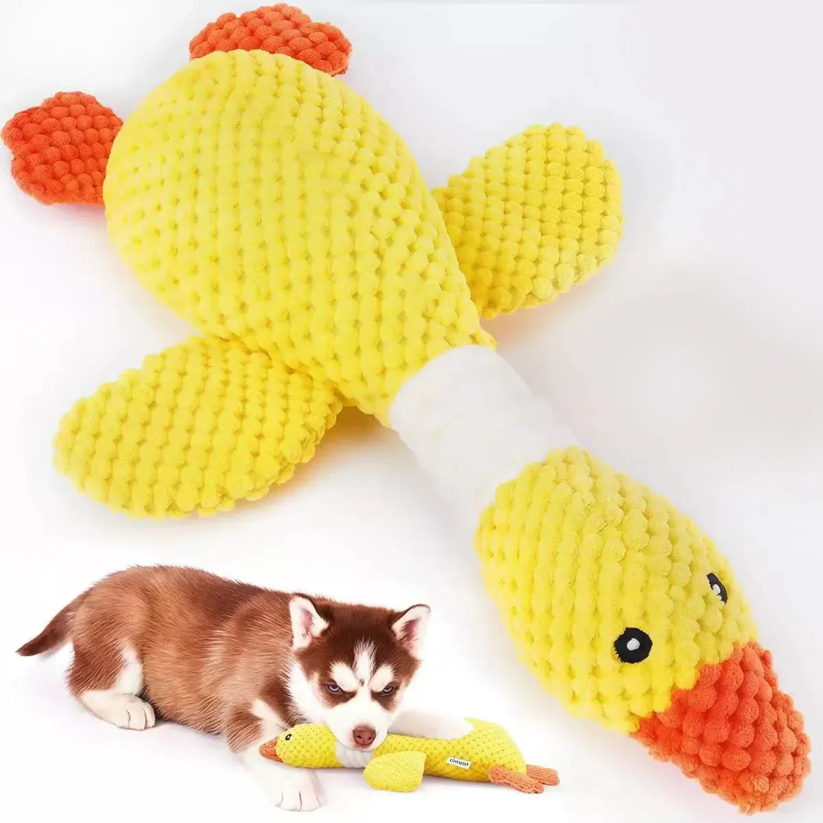 Plush Dog Toy – Goose Shaped Soft Chew & Play Toy
