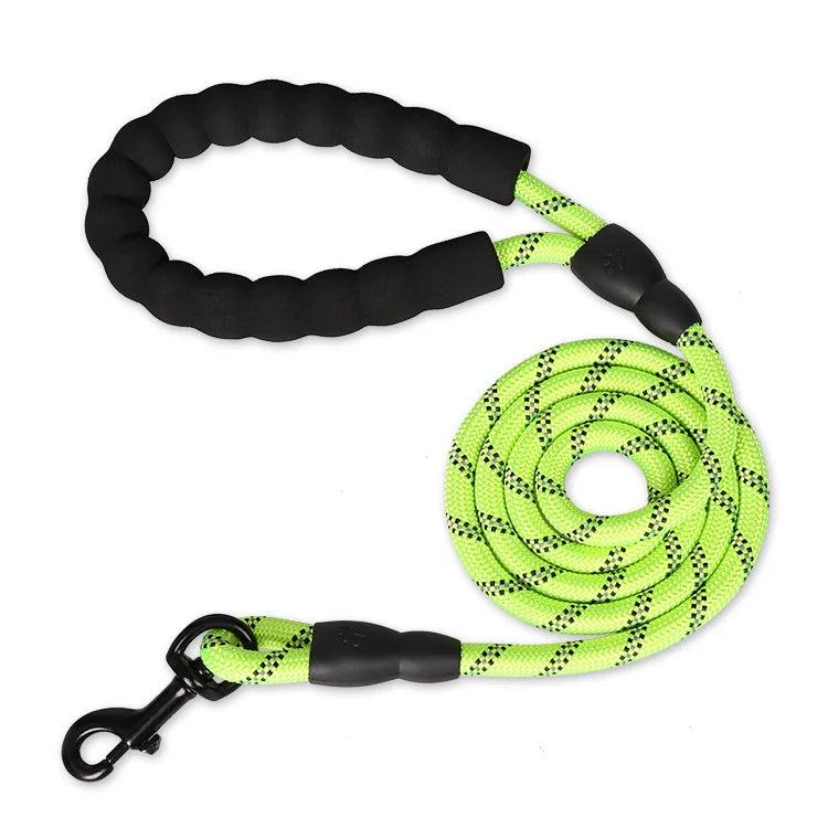 Nylon Dog Leash – Soft Handle Reinforced Lead for Daily Walks