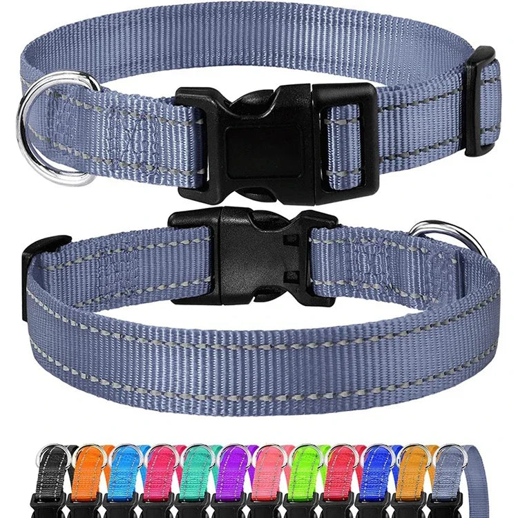 Reflective Dog Collar, Adjustable Nylon Safety Collar for Small Dogs