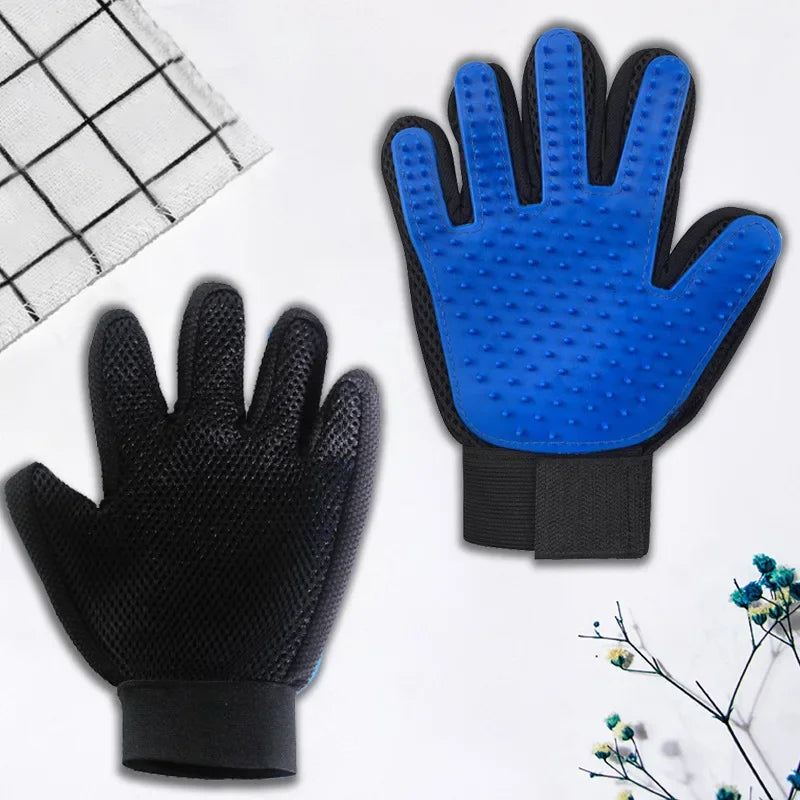 Cat Grooming Glove, Pet Hair Removal & Massage Brush for Cats and Dogs