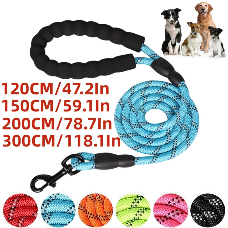 Nylon Dog Leash – Soft Handle Reinforced Lead for Daily Walks