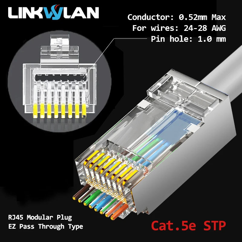 RJ45 Pass-Through Connector – Cat5e/Cat6/Cat7 Modular Plug