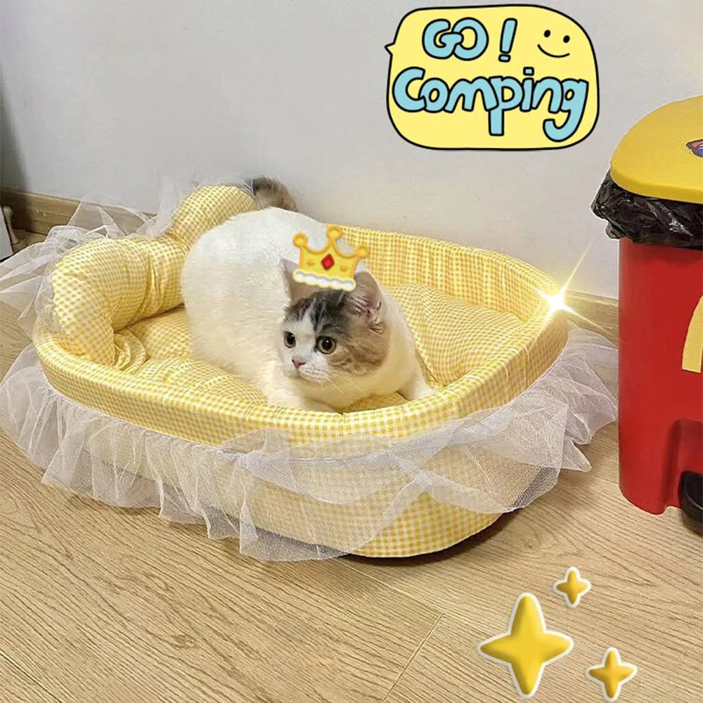 Cat Sofa Bed – Plush Oval Pet Bed for Cats & Small Dogs