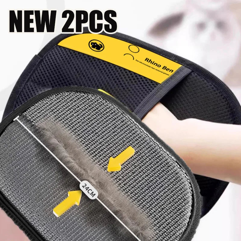 Pet Hair Removal Glove – Double-Sided Dog & Cat Grooming Tool