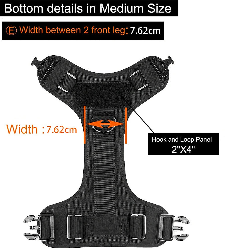 Tactical Dog Harness – 1000D Nylon Vest With Leash Set