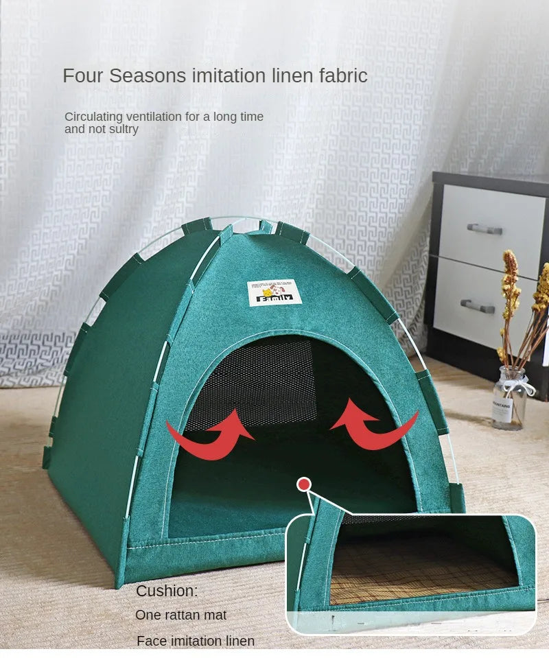 Foldable Cat House – Portable Four-Season Pet Tent