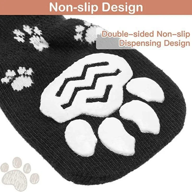 Dog Socks with Straps – Anti Slip Paw Protector for Indoor Floors