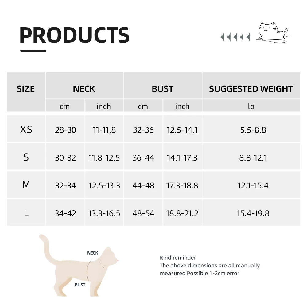 Reflective Cat Harness with Leash – Plaid Breathable Walking Kit
