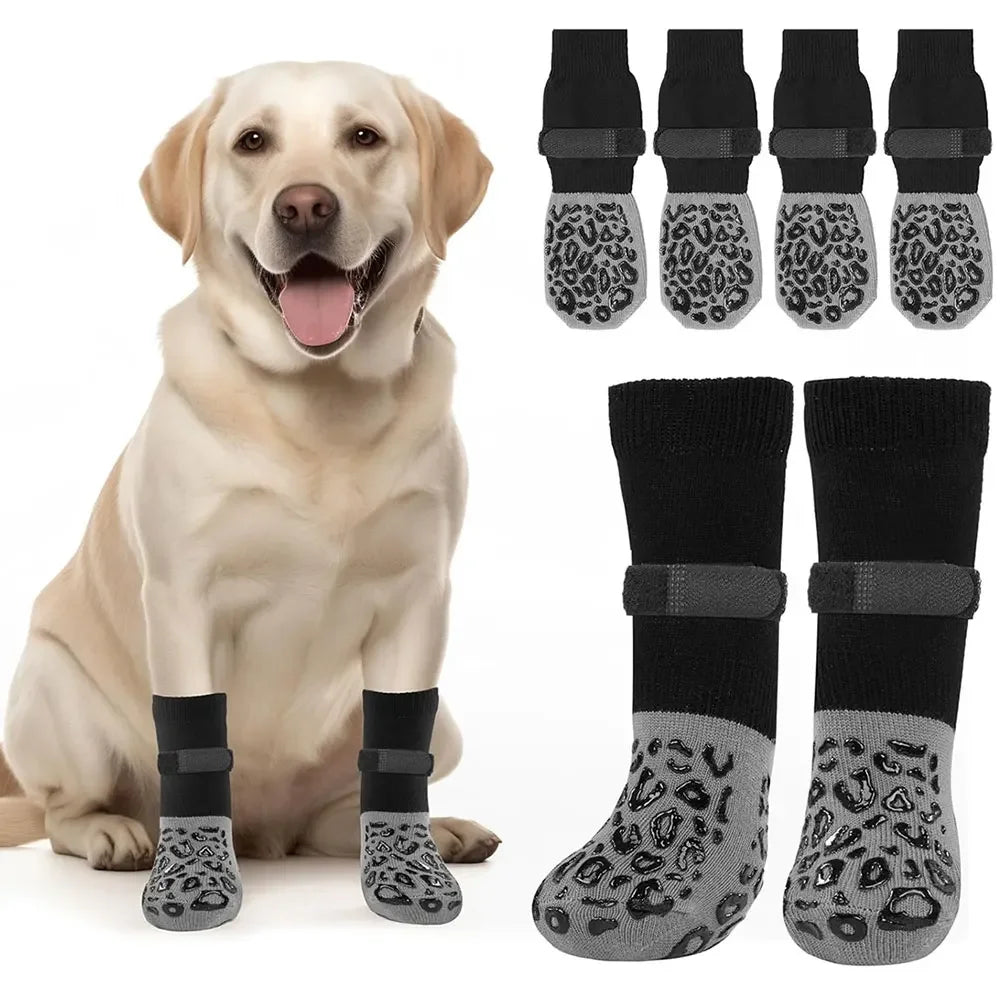 Dog Paw Protectors 4PCS Anti-Slip Boots for Outdoor Walking