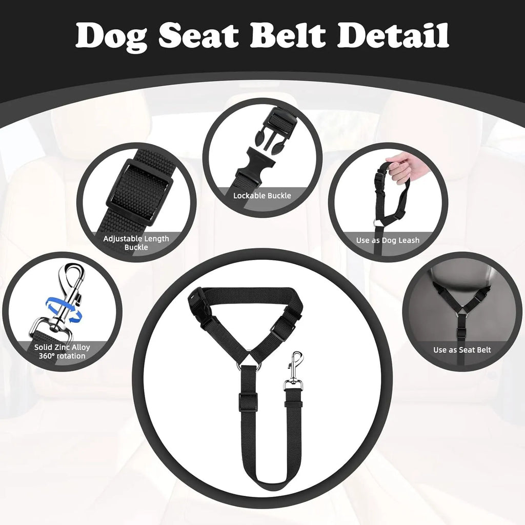 Dog Car Seat Belt, Adjustable Pet Vehicle Restraint Strap
