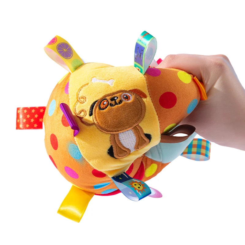 Interactive Dog Ball Toy with Handle for Tug, Fetch & Chewing