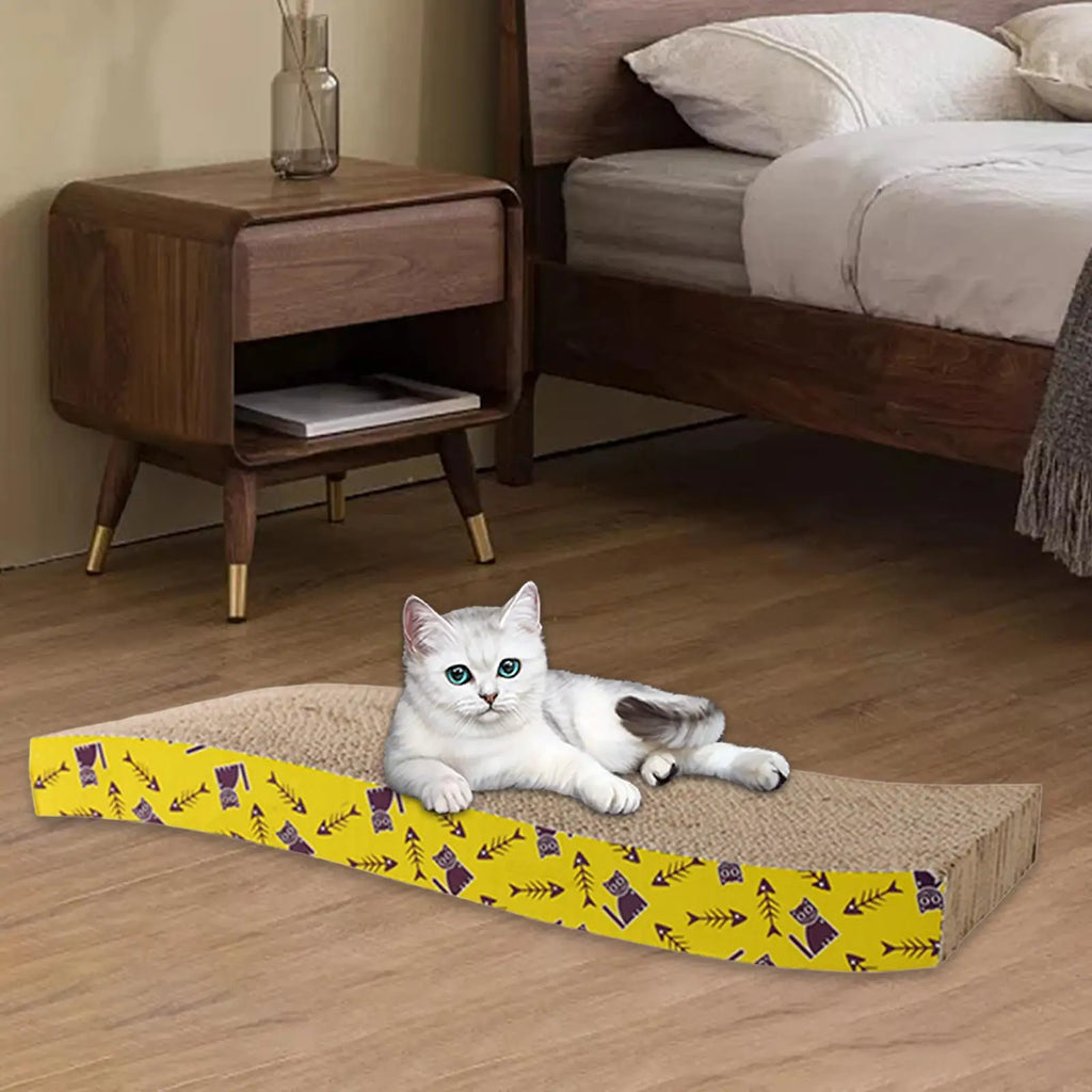 Cardboard Cat Scratcher – Lounge Bed & Scratching Pad for Cats