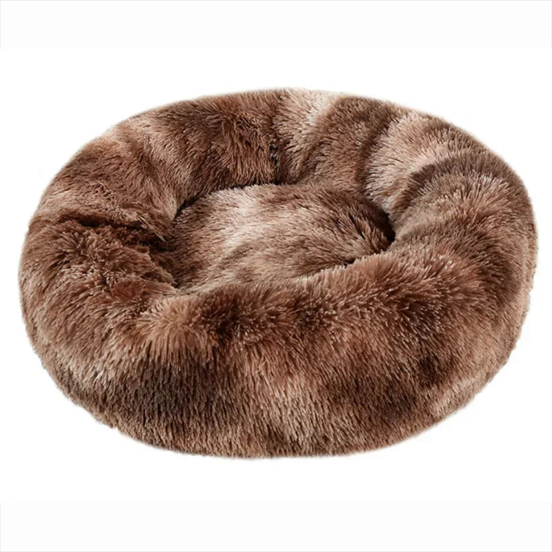 Plush Dog Bed Round Soft Calming Bed for Small Large Dogs & Cats