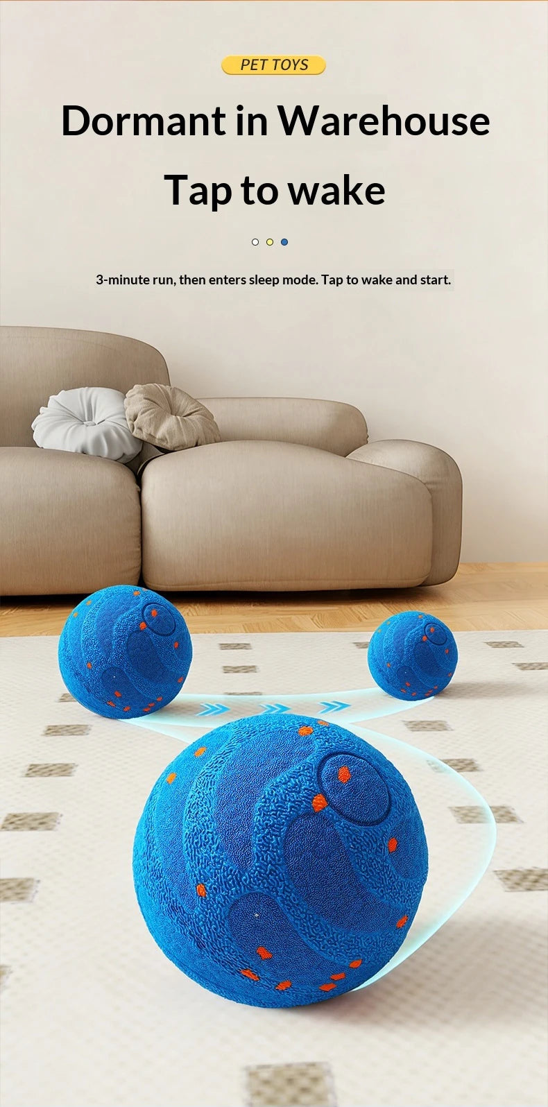 Interactive Dog Toy Automatic Moving Rechargeable Chew Ball