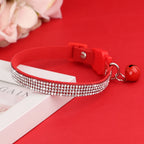 Pink Cat Collar with Rhinestones, Bell & Breakaway Buckle