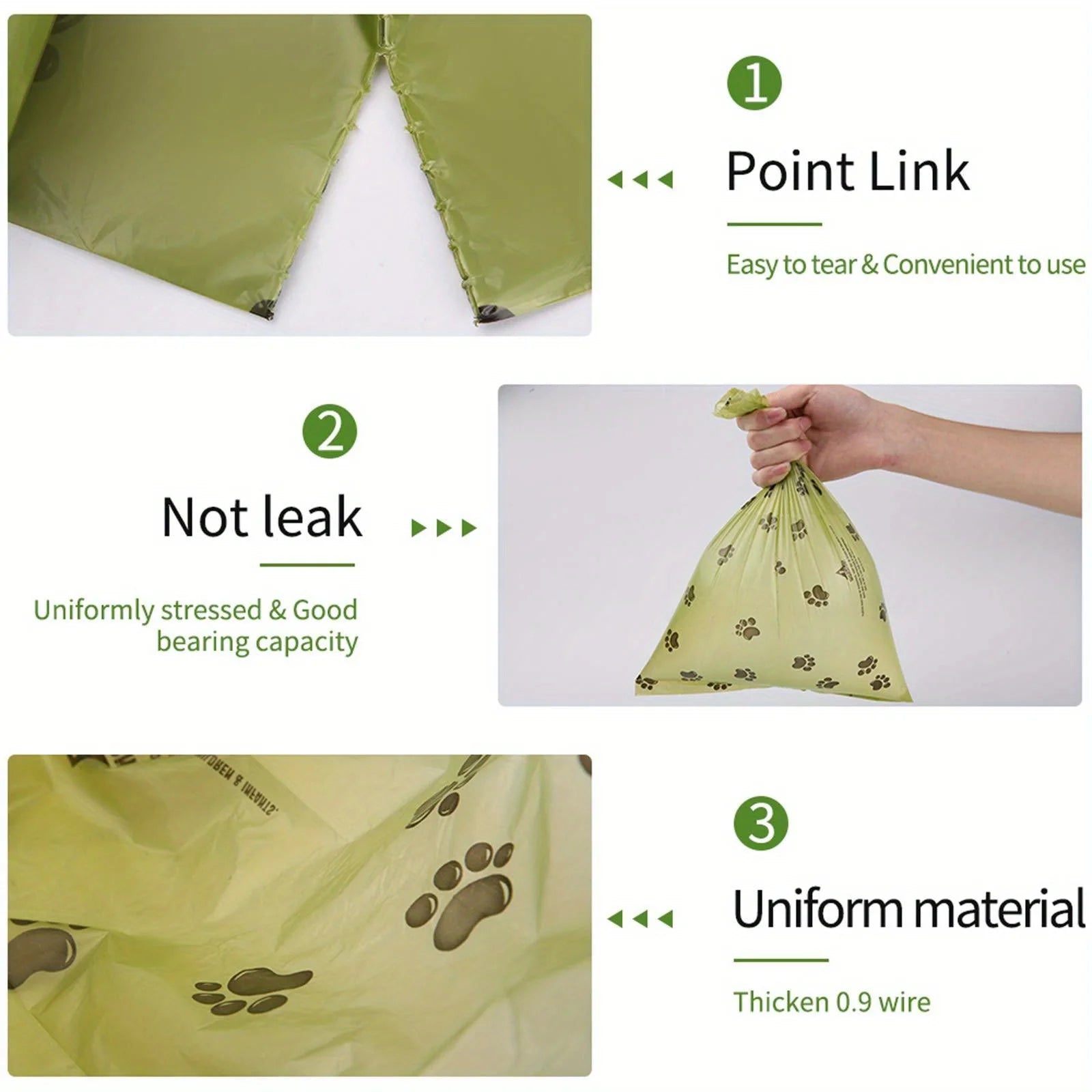 Dog Poop Bags, 8 Rolls Leak-Proof Unscented Waste Bags