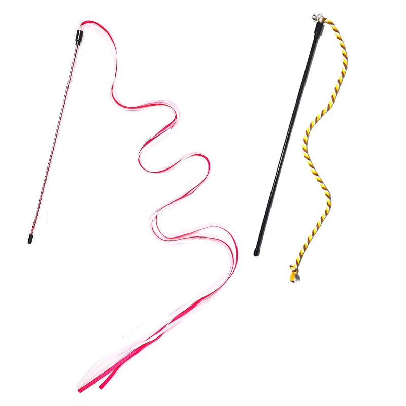 Cat Teaser Wand Long Ribbon Interactive Toy for Kittens