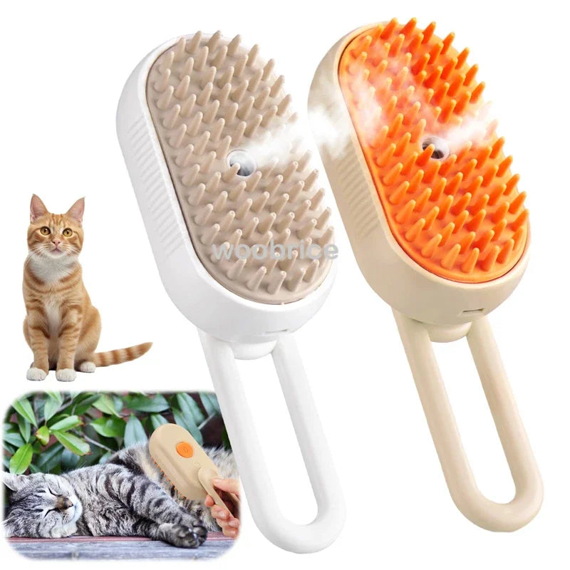 Cat Steam Brush 3-in-1 Pet Grooming Brush for Loose Hair & Tangles