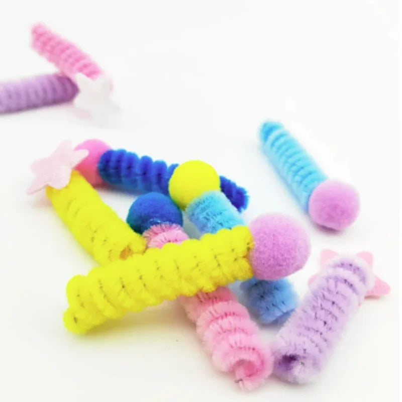 Cat Spring Toy – Colorful Interactive Plastic Cat Toy