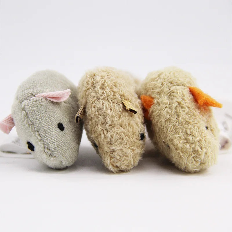 Plush Mouse Cat Toy – 3-Piece Interactive Set for Kittens