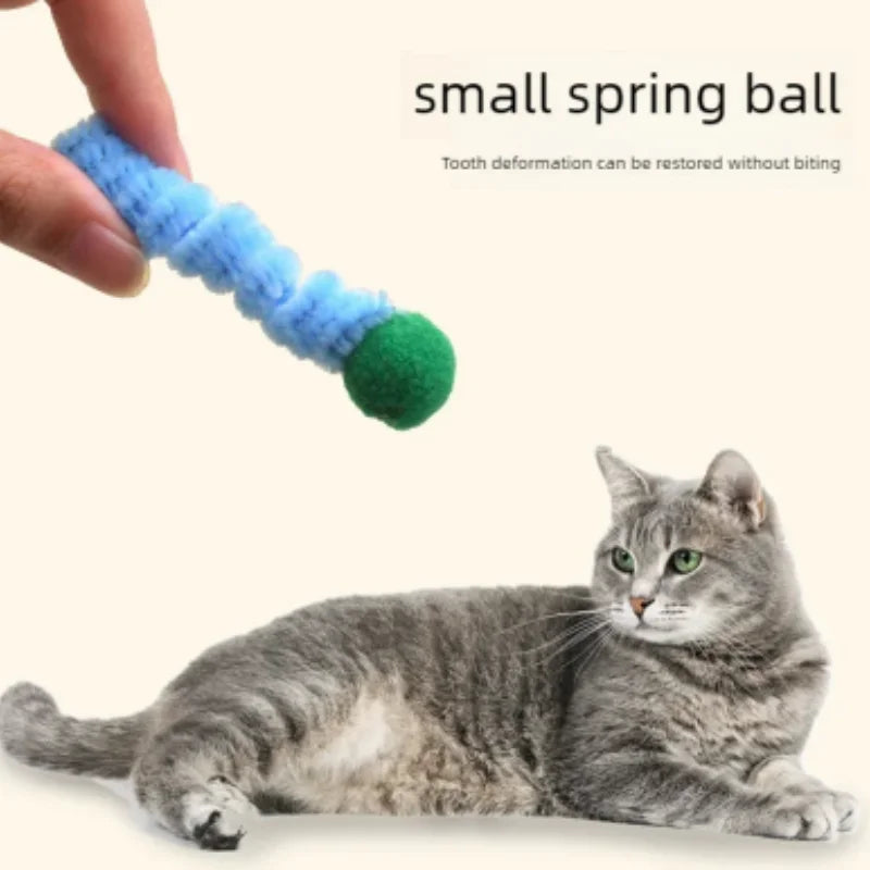 Cat Spring Toy – Colorful Interactive Plastic Cat Toy