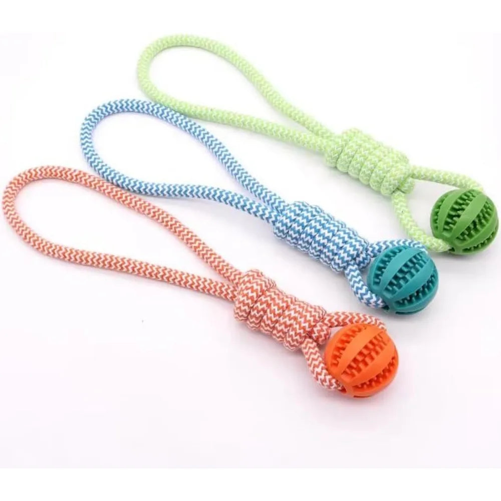 Dog Chew Toy Rubber Ball for Teeth Cleaning & Training