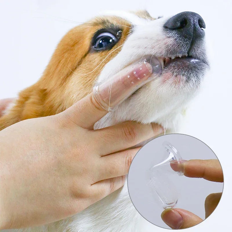 Dog Finger Toothbrush Silicone Pet Dental Cleaning Brush