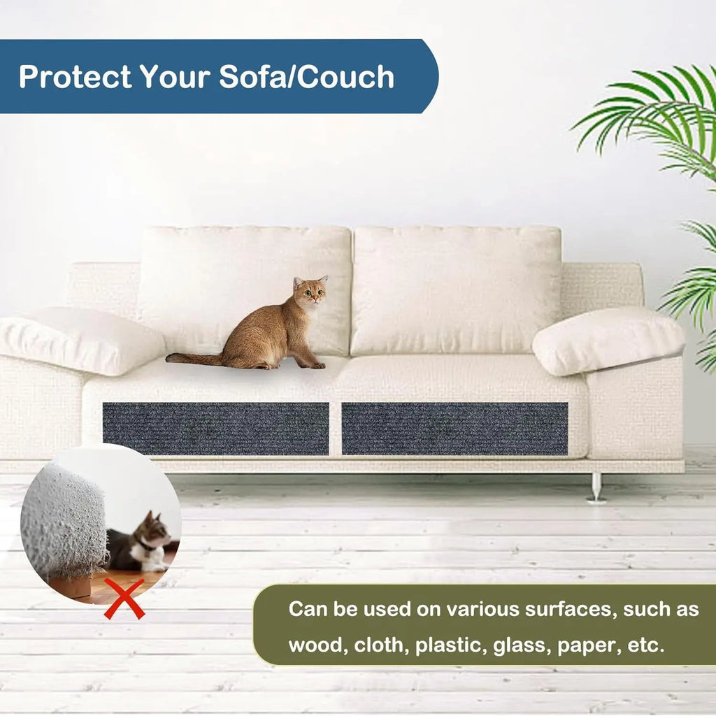 Self-Adhesive Cat Scratching Mat – Trimmable Sofa & Furniture Pad