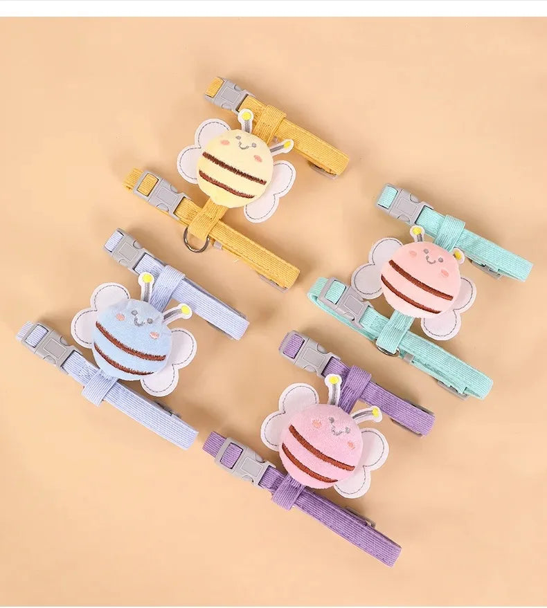 Cat Harness and Leash Set – Adjustable Cartoon Bee Design