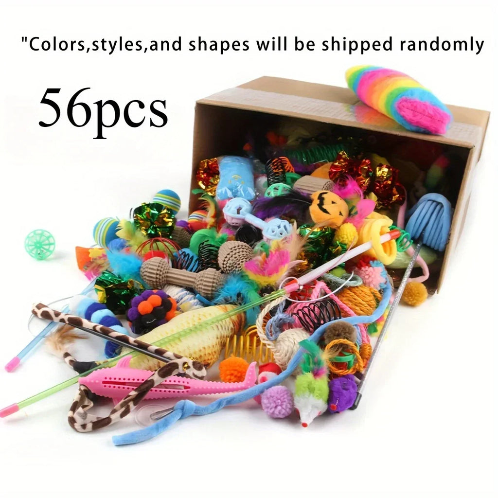 Cat Toys – Mixed Variety Plastic and Plush Toys