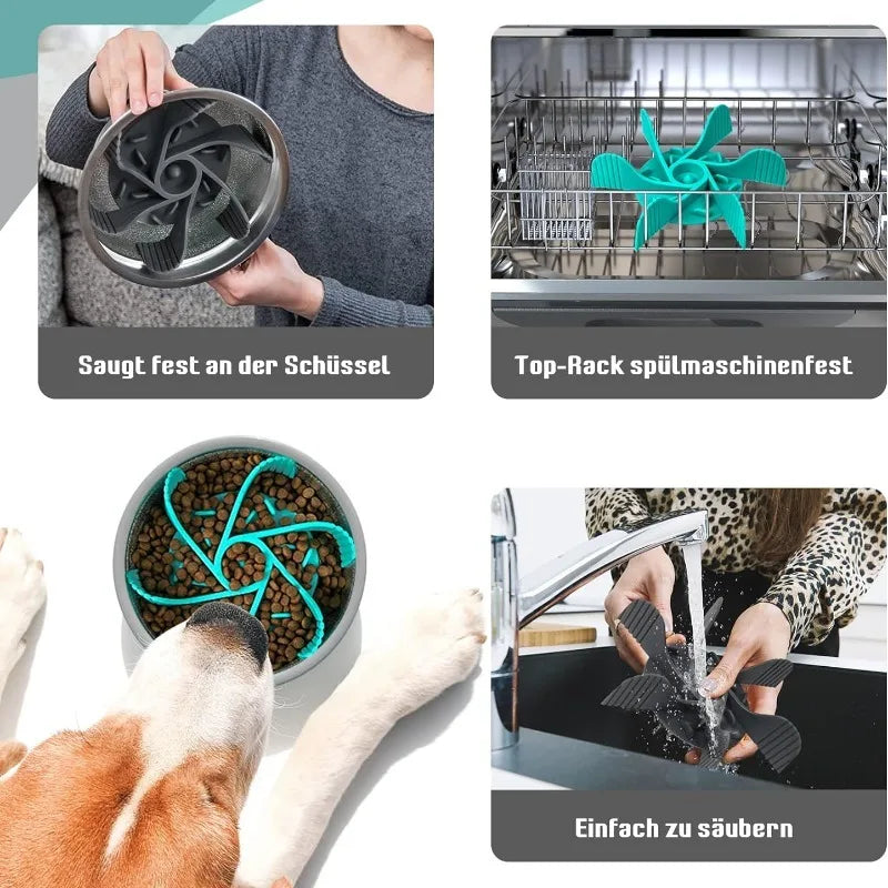 Slow Feeder Dog Bowl Insert Silicone Suction Cup Feeding Mat