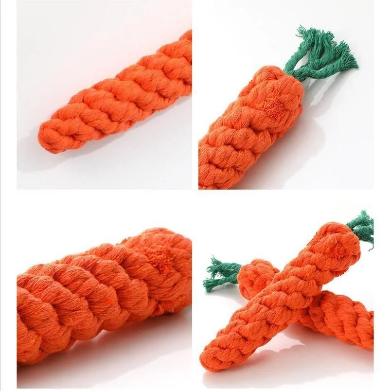 Dog Rope Toy – Carrot Shape Cotton Chew Toy