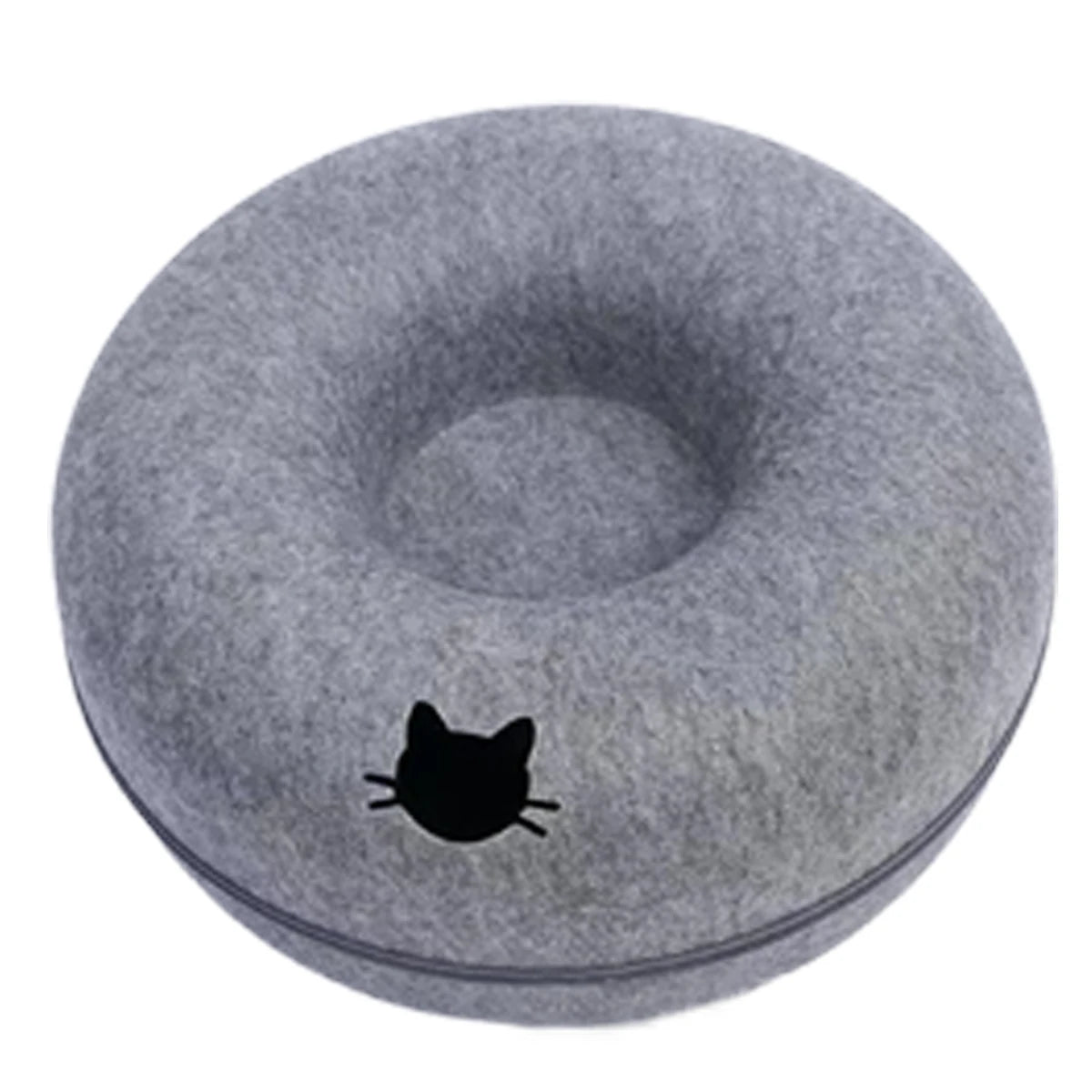 Cat Tunnel Bed – Felt Donut Nest & Sleeping House