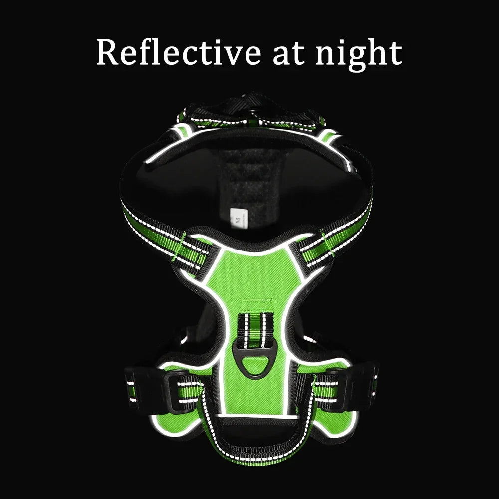 Adjustable Dog Harness – Reflective Nylon Vest With Leash