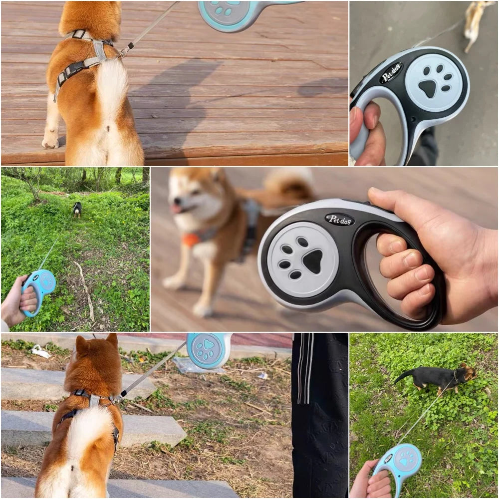 Retractable Dog Leash – 3M/5M Nylon Lead for Outdoor Walking