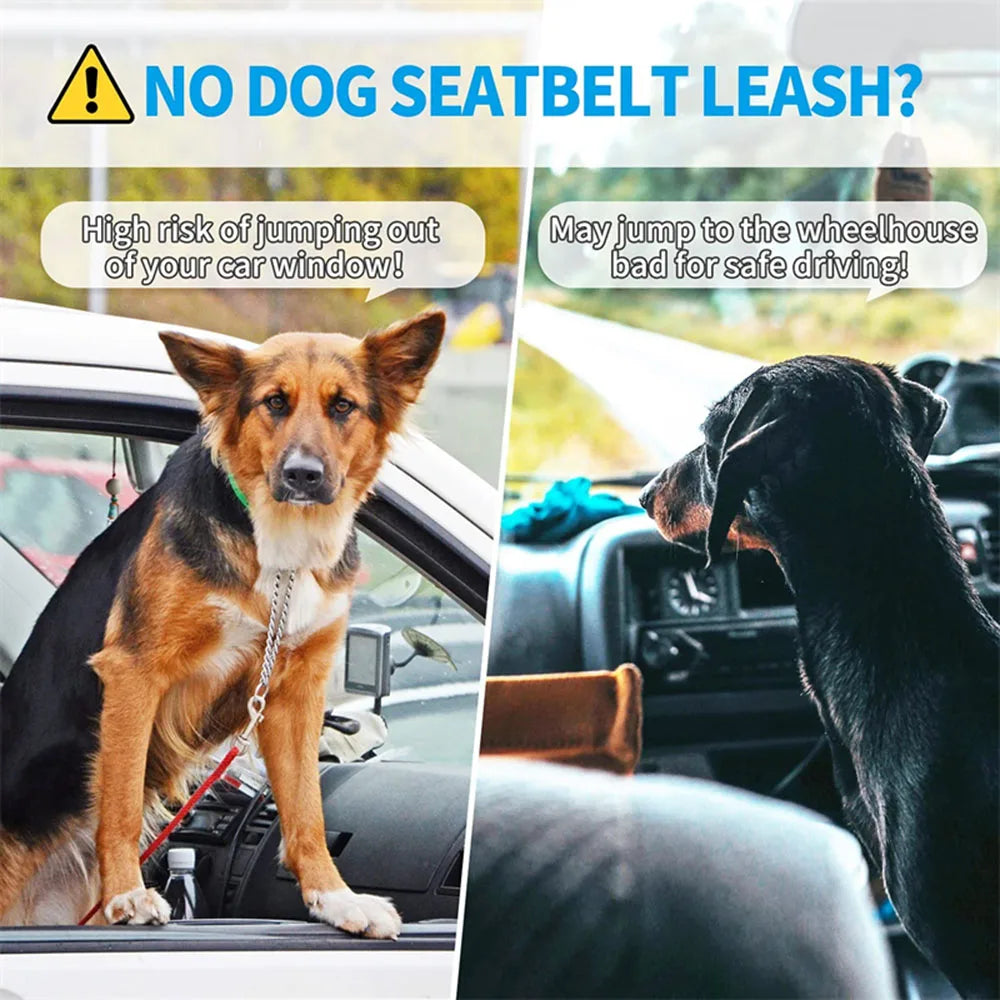 Adjustable Dog Car Seat Belt – Nylon Reflective Travel Harness