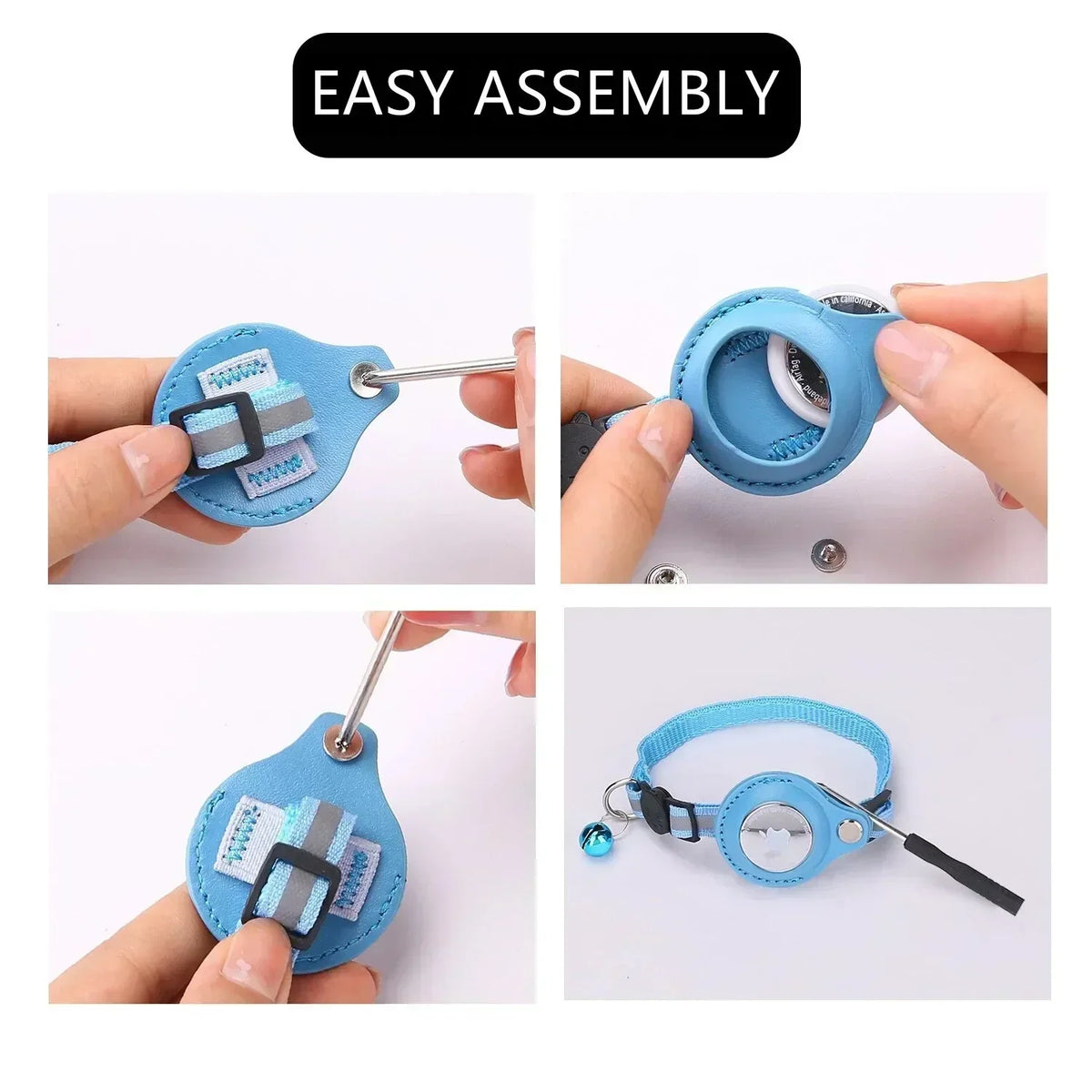 AirTag Cat Collar with Reflective Holder, Bell & Adjustable Fit