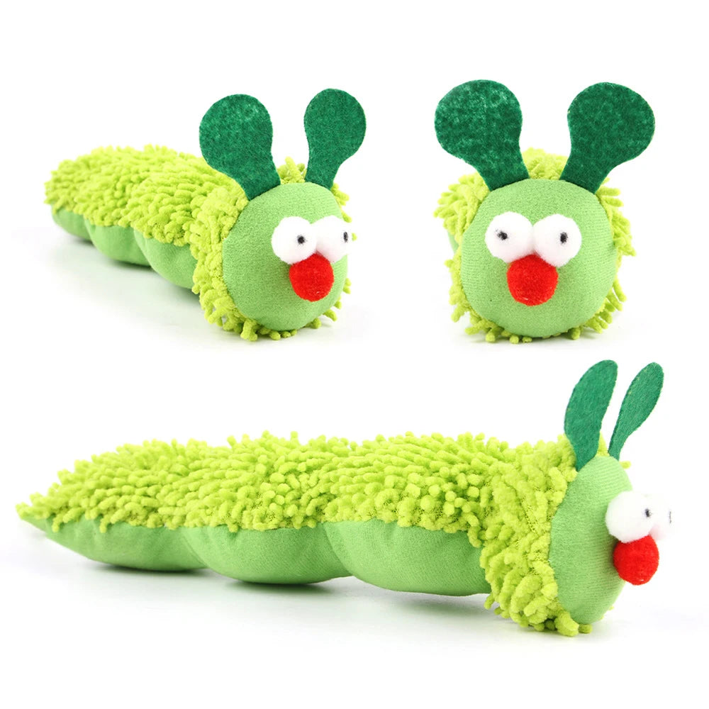 Cat Chew Toy – Catnip Silvervine Caterpillar Dental Toy for Kittens