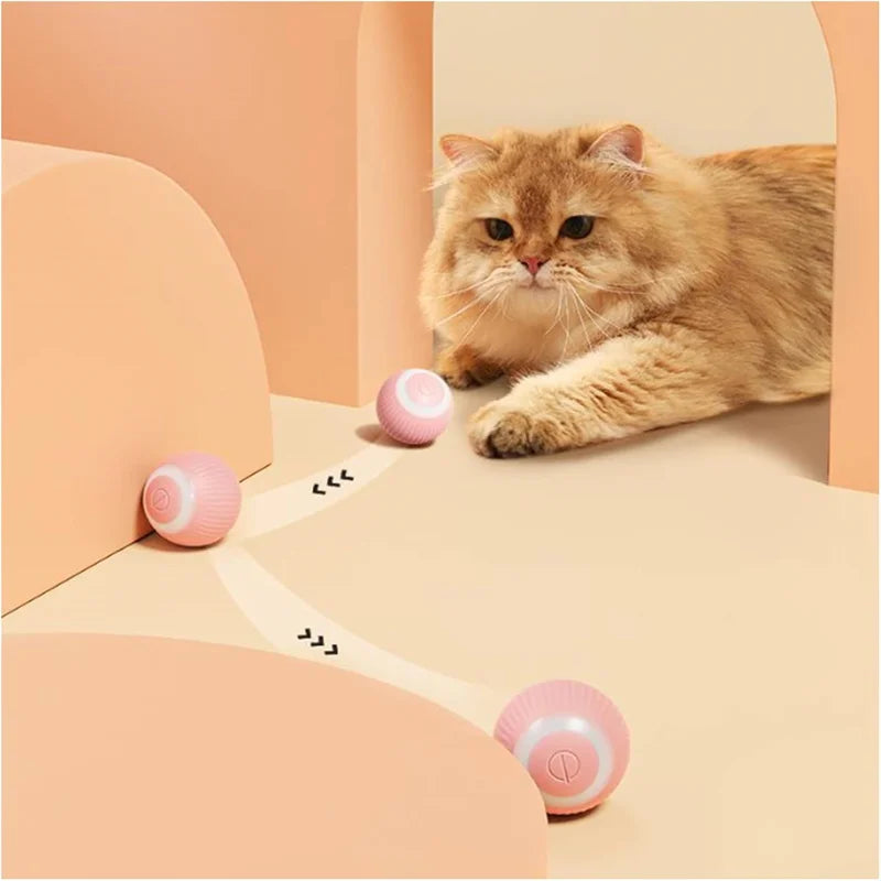Automatic Interactive Cat Toy Ball – USB Rechargeable Rolling Toy