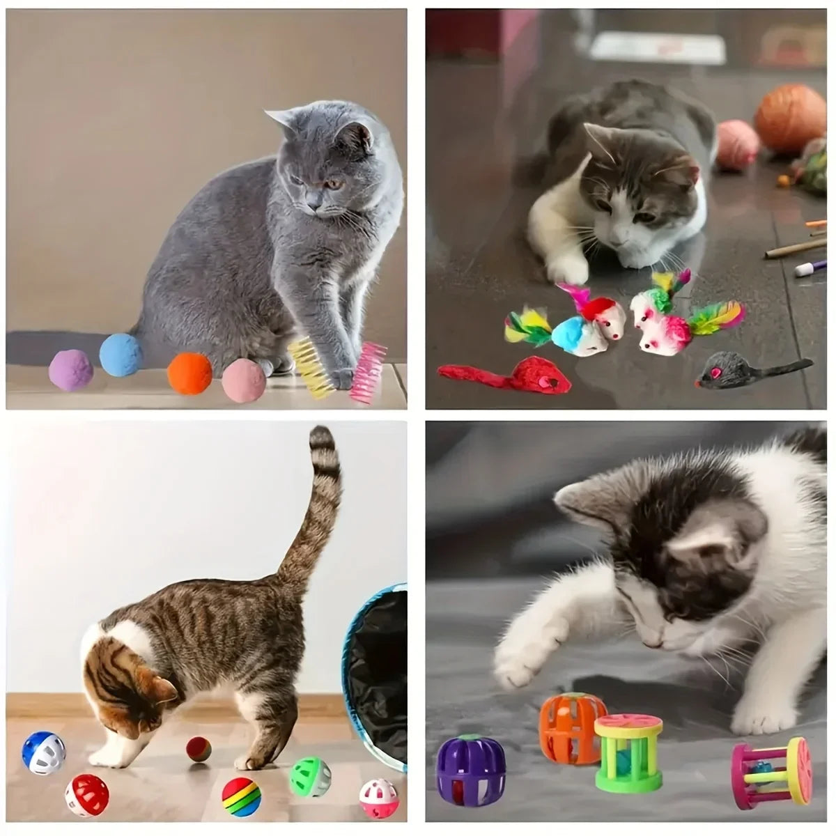 Cat Toys – Mixed Variety Plastic and Plush Toys