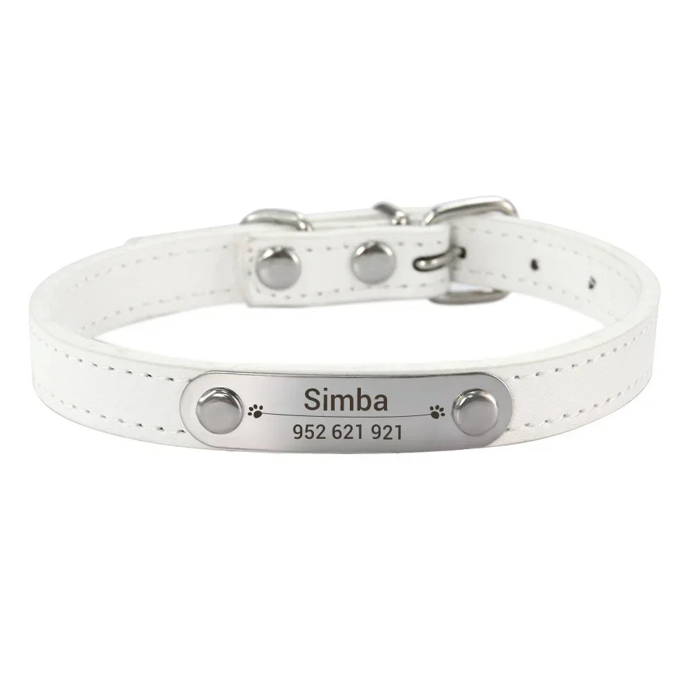 Personalized Dog Collar – Engraved Leather Pet ID Collar
