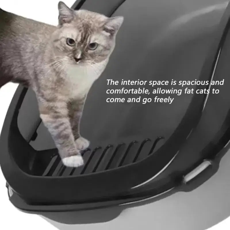 Enclosed Cat Litter Box – High-Sided Splashproof Tray