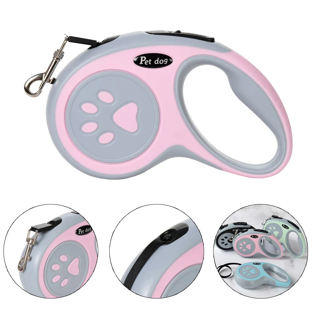 Retractable Dog Leash Nylon Automatic Extending 3M & 5M