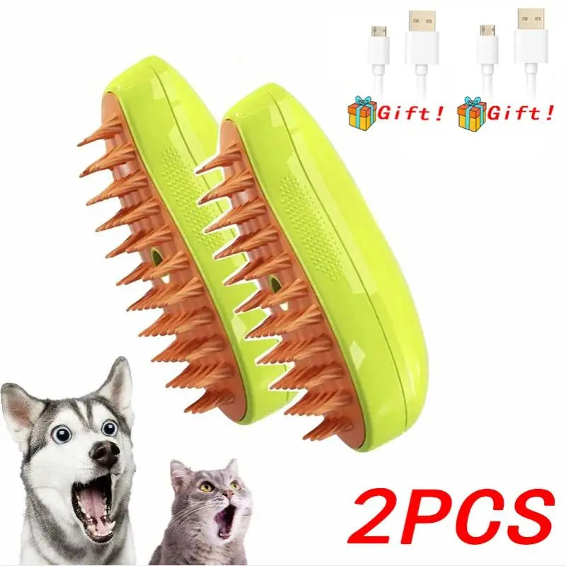 Cat Steam Brush 3-in-1 Pet Grooming Brush for Loose Hair & Tangles
