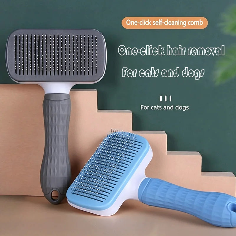 Self Cleaning Slicker Brush – Dog & Cat Grooming Brush