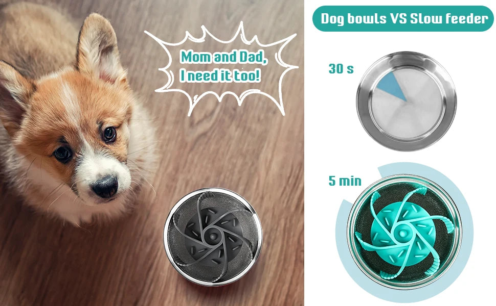 Slow Feeder Dog Bowl Insert Silicone Suction Cup Feeding Mat