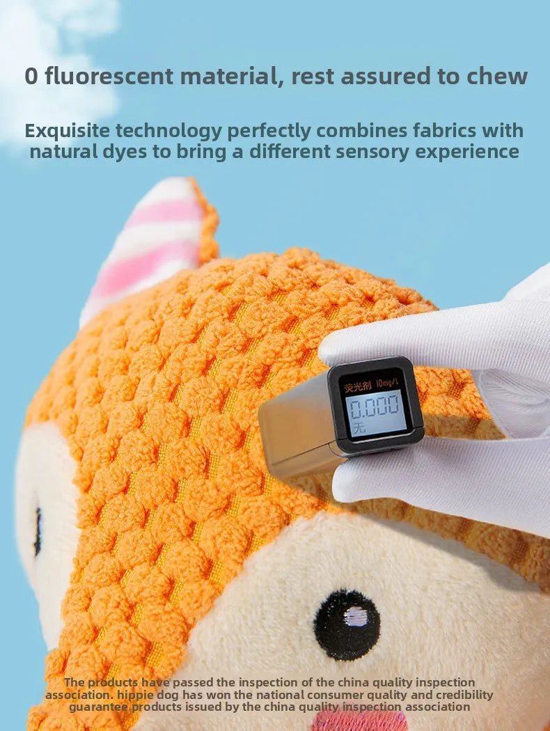 Plush Squeaky Dog Toy – Elephant, Fox & Puppy Designs