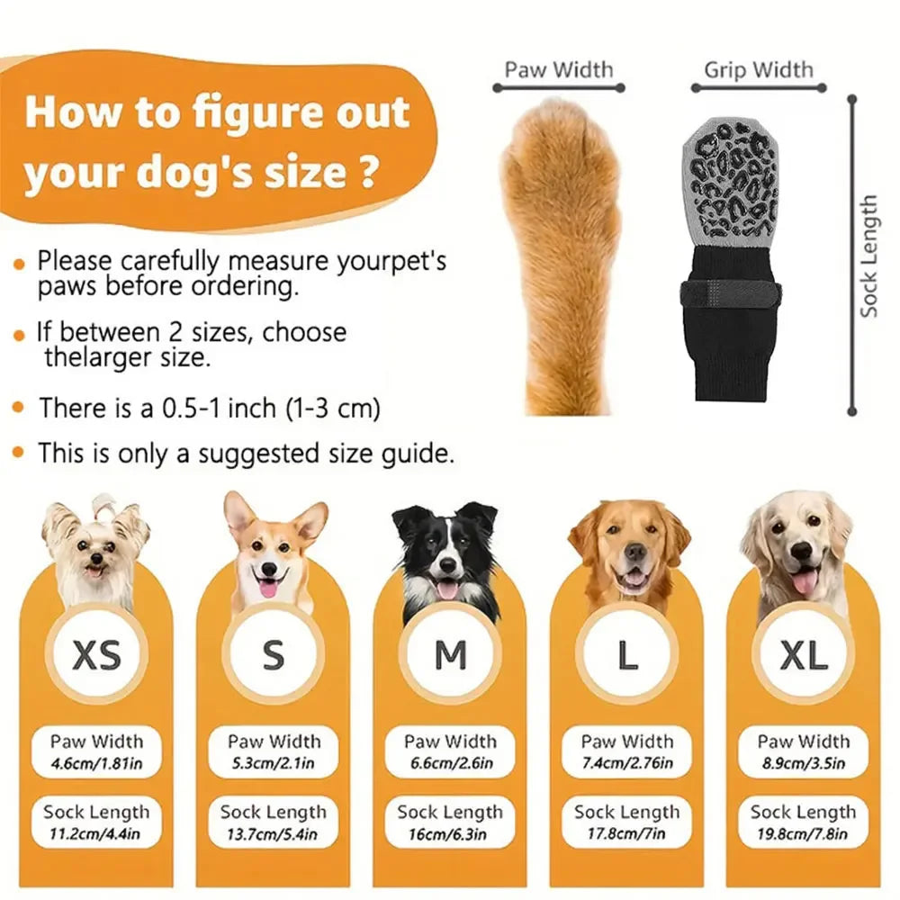 Dog Paw Protectors 4PCS Anti-Slip Boots for Outdoor Walking